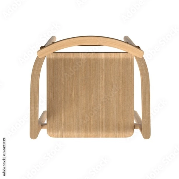 Fototapeta Chair with armrest isolated on white background. Post Chair By designer Cecilie Manz, 2019, Fredericia. 3D rendering.