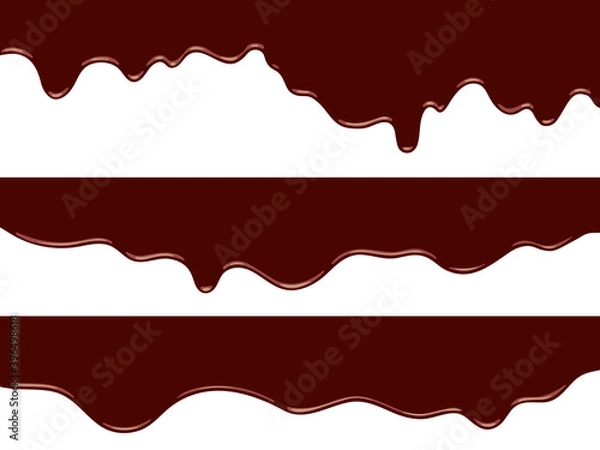 Obraz 溶けて垂れる茶色のチョコレートの３種類のバリエーションセット