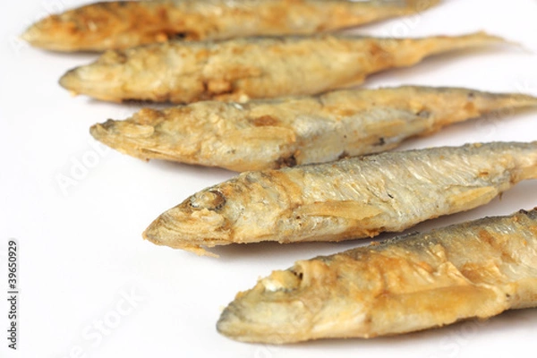 Fototapeta Grilled fish capelin