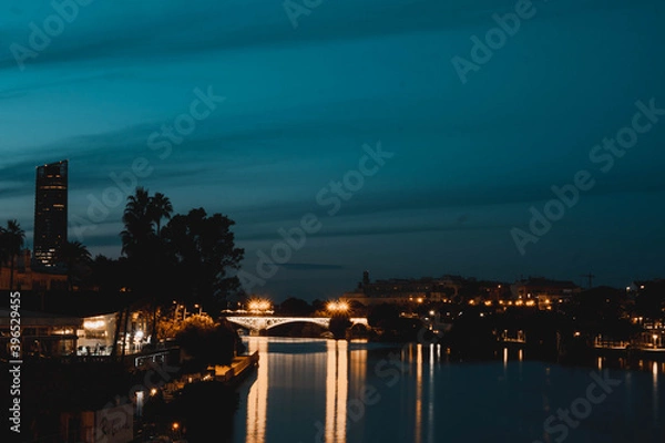 Obraz river at night