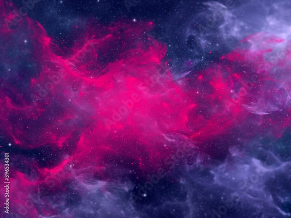 Fototapeta Nebula and stars in night sky. Space background.