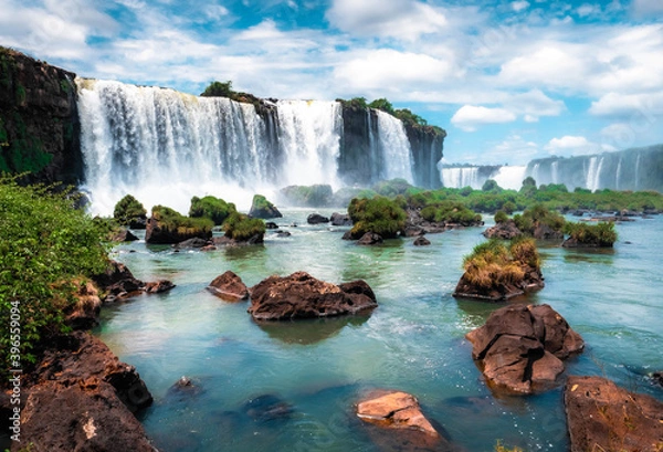 Fototapeta waterfall in the forest iguazu falls 