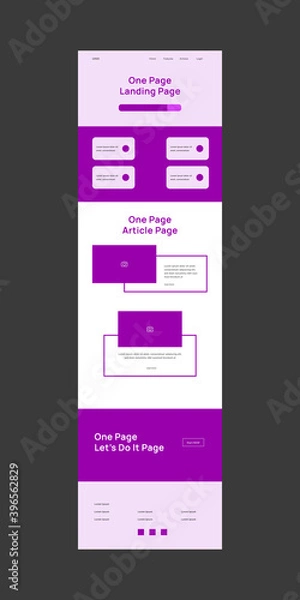 Fototapeta Web design wireframe template for business modern flat vector