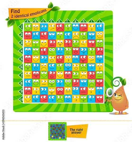 Obraz find 2 identical emoticons