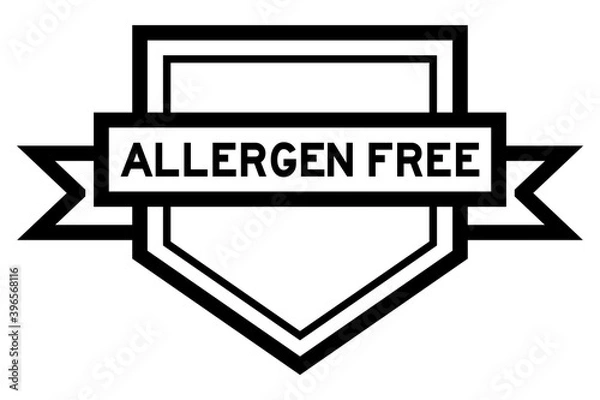 Obraz Vintage black color pentagon label banner with word allergen free on white background