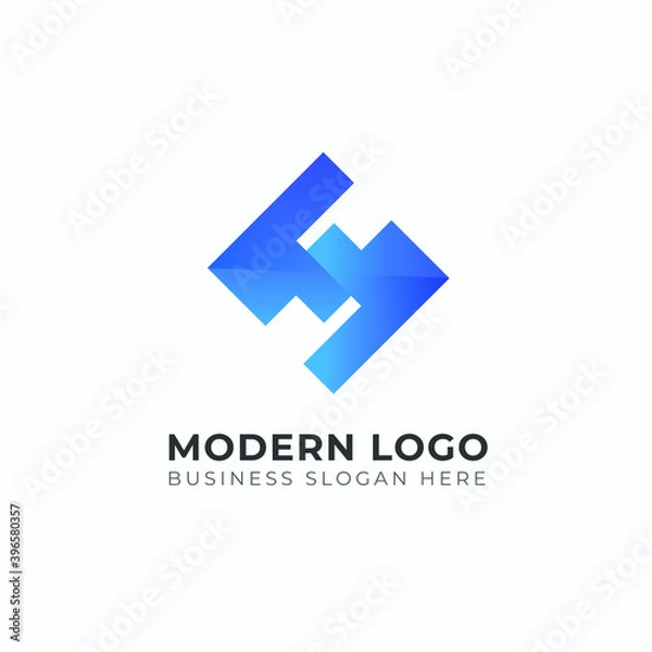 Fototapeta Abstract S logo design icon template. S letter logo mark. S gradient letter logo vector element