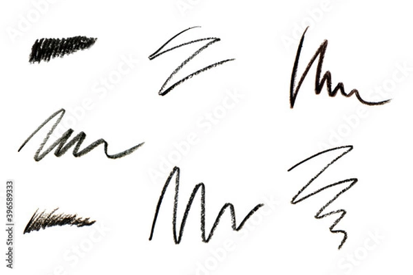 Obraz Cosmetic pencil samples isolated on a white background