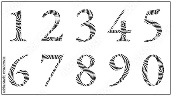 Obraz Wave optical illusion text effect numbers