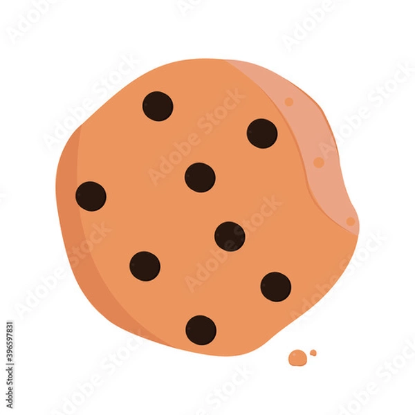 Fototapeta illustration of an cookie with a worm
