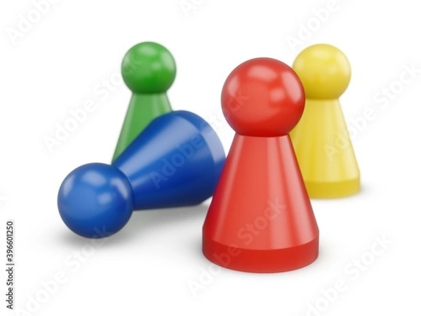 Obraz 3D Rendering Game figures isolated on white background