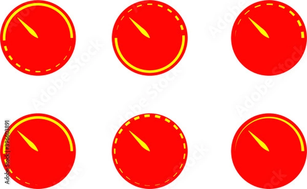 Fototapeta set of web  icons of speed  fast  , red yellow color