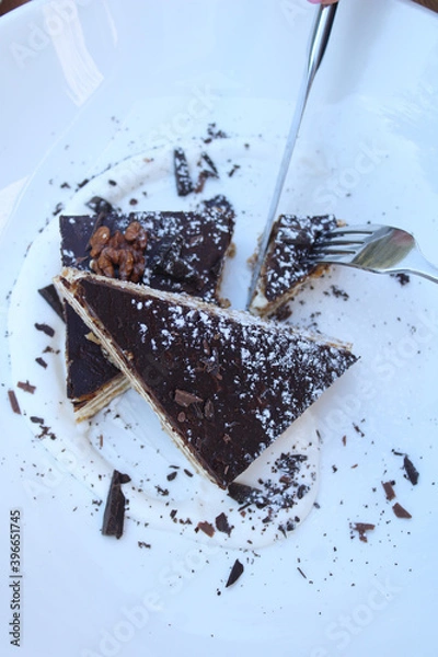 Obraz chocolate cake with milk