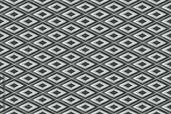 Fototapeta Seamless 3d ornament. Seamless textured tiles. Geometric pattern. 3d rendering