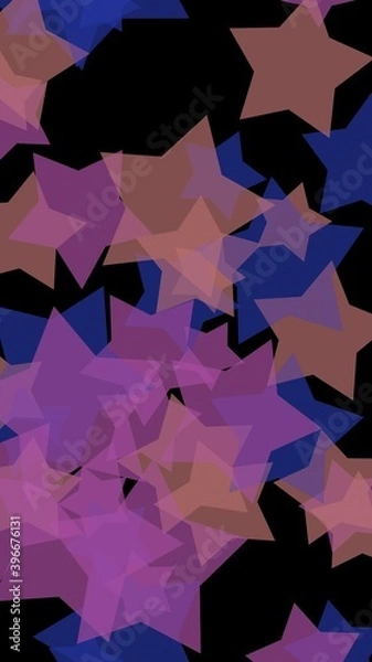 Fototapeta Multicolored translucent stars on a dark background. Vertical image orientation. 3D illustration