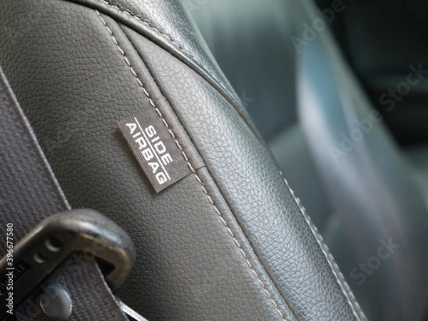 Obraz side car airbags tag for safety in a modern car.