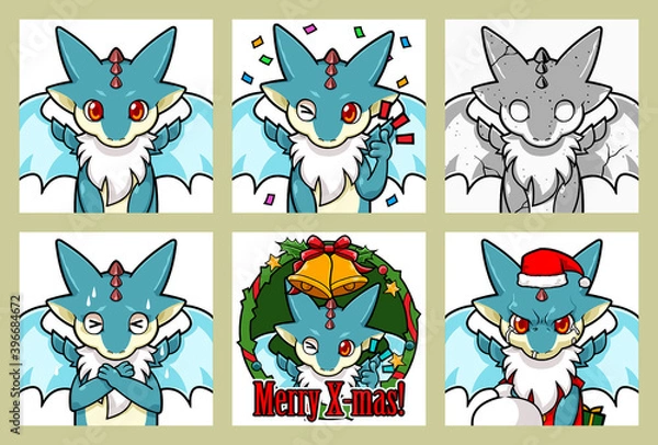 Obraz Sticker_12/09/2016 : 青い竜の子供