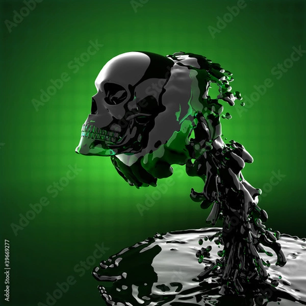 Fototapeta skull in liquid