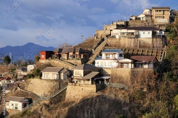 Obraz 夜明けの両城の２００階段