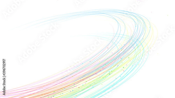 Obraz Line Curve Wave Arts colorful stream 3D illustration background.