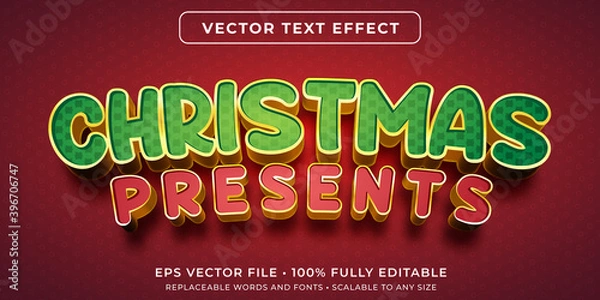 Obraz Editable text effect - holiday gifts text style