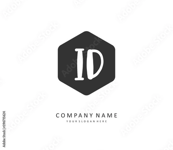 Fototapeta ID Initial letter handwriting and signature logo. A concept handwriting initial logo with template element.