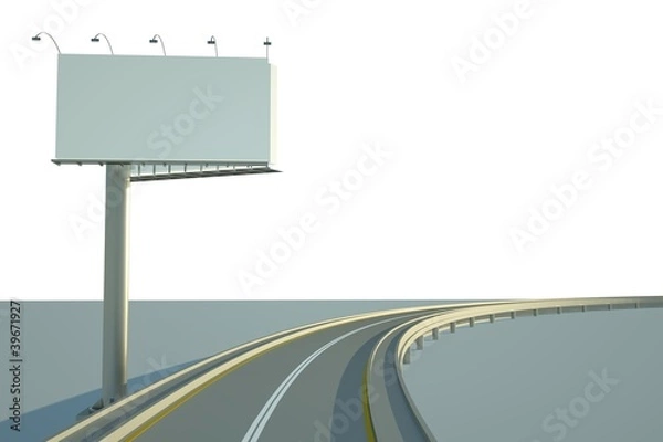 Obraz asphalted road with billboard