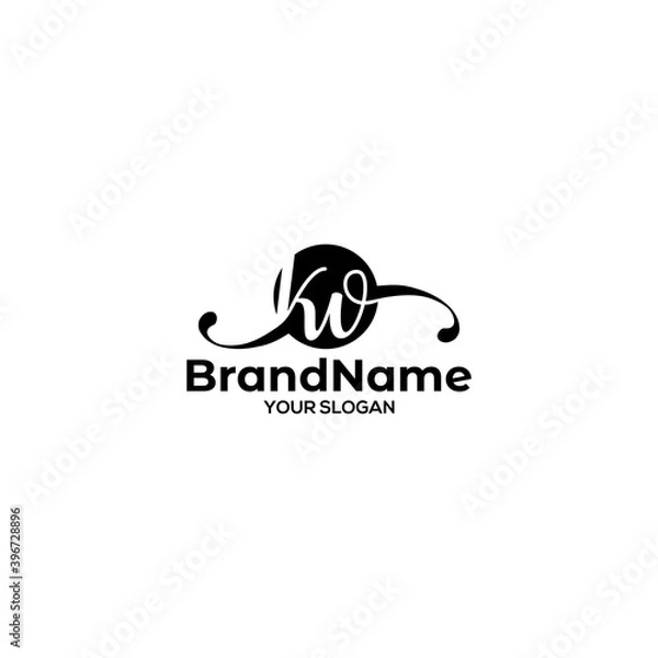 Fototapeta Simple KV Logo Design Vector