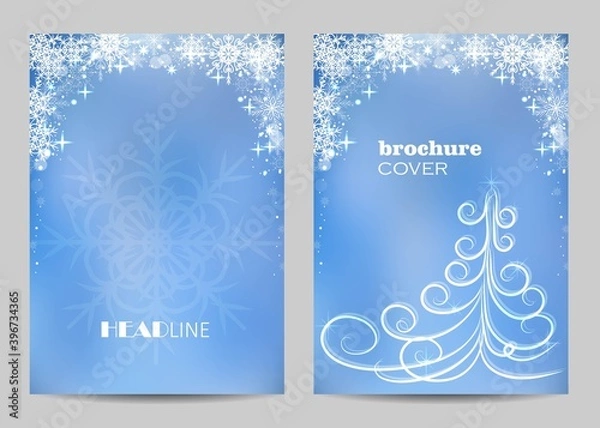 Obraz Modern brochure cover design with winter pattern