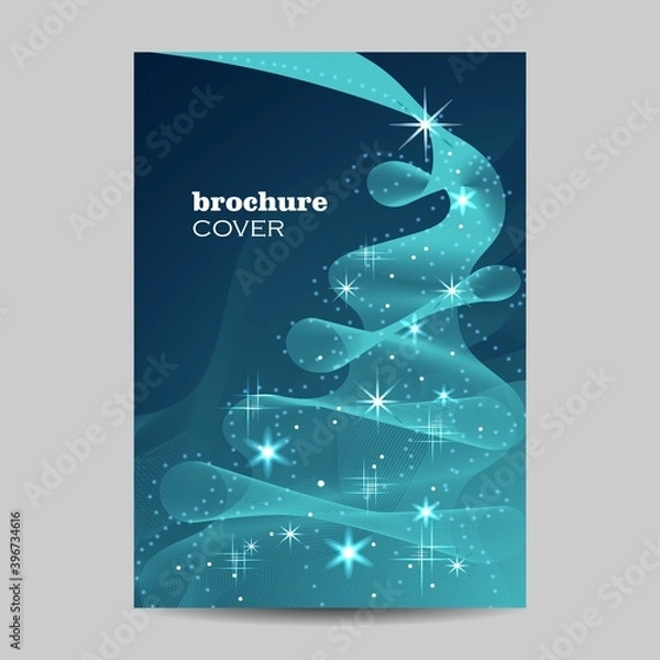 Fototapeta Modern brochure cover design with winter pattern