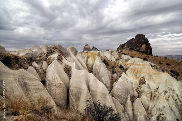 Obraz Unusual volcanic rocks in the Valley of Swords (Kilihlar) near the village of Goreme in the Cappadocia region of Turkey.