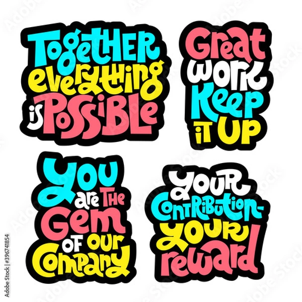 Fototapeta Team work lettering