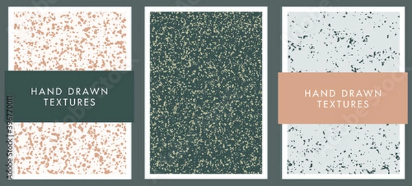 Fototapeta Set of abstract backgrounds and hand drawn textures. Vector illustration.