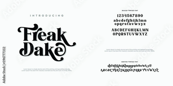 Obraz Abstract Fashion font alphabet. Minimal modern urban fonts for logo, brand etc. Typography typeface uppercase lowercase and number. vector illustration