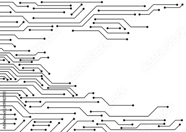 Obraz Vector : Electronic circuit on white background