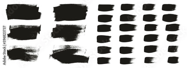 Fototapeta Flat Calligraphy Paint Brush Regular Short Background & Straight Lines Mix High Detail Abstract Vector Background Mix Set 