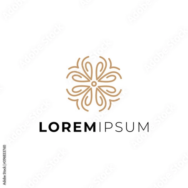 Fototapeta Leaf Circle yoga logo design