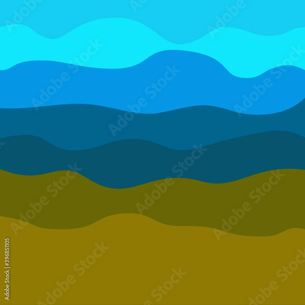 Obraz Abstract wavy background in two-tone yellow blue beach