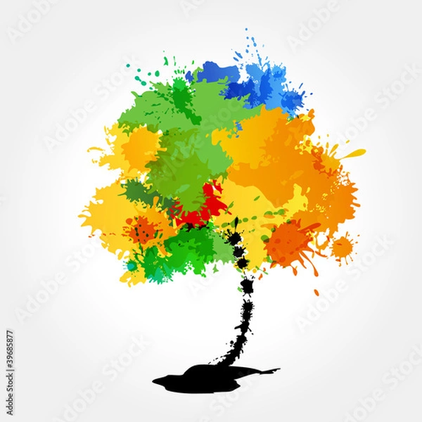 Fototapeta Abstract colorful tree