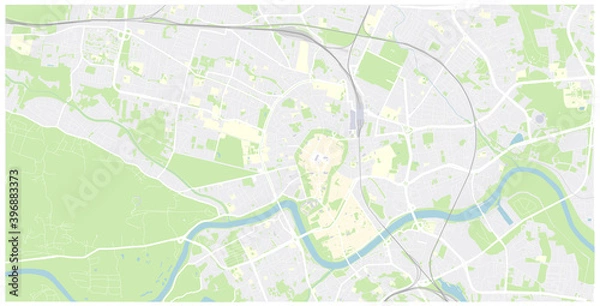 Fototapeta Krakow mapa Cracow Poland vector map Old town plan