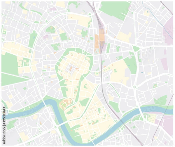 Fototapeta Cracow map Krakow mapa vector city center