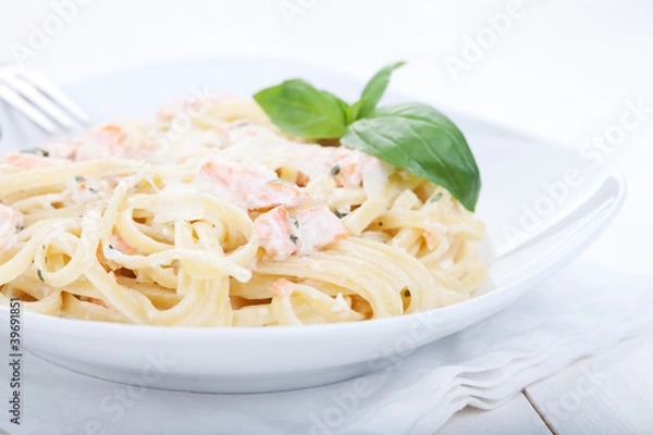 Obraz Pasta with salmon