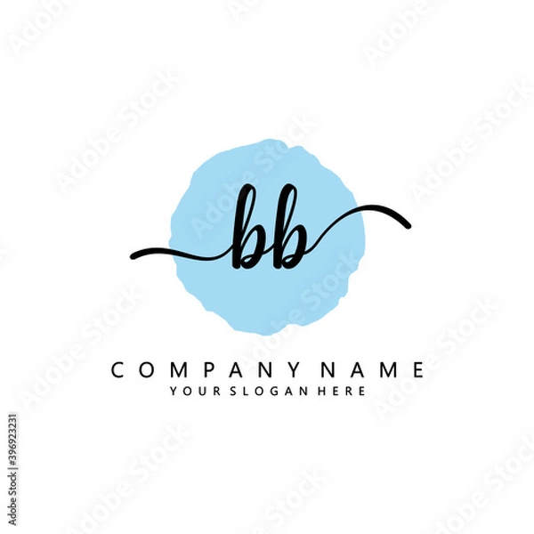 Obraz BB Initial handwriting logo template vector
