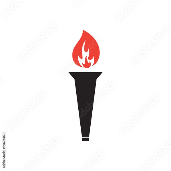 Fototapeta Torch icon design template vector isolated illustration
