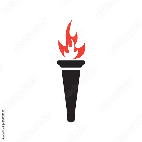 Fototapeta Torch icon design template vector isolated illustration