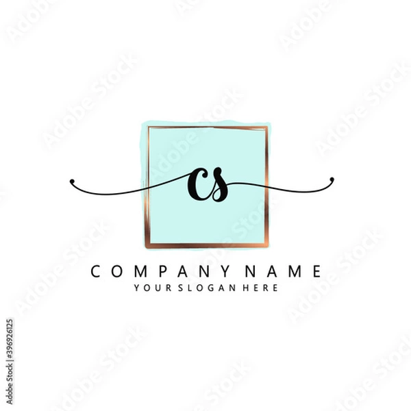 Fototapeta CS Initial handwriting logo template vector
