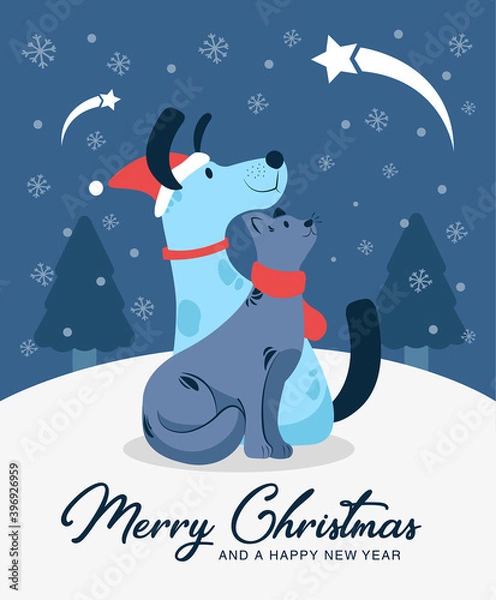 Obraz mascotas en navidad