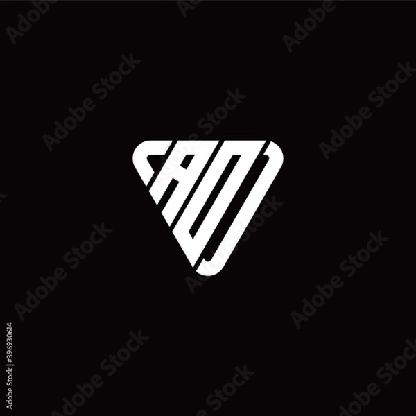 Fototapeta Initial Letter A O Linked Triangle Design Logo