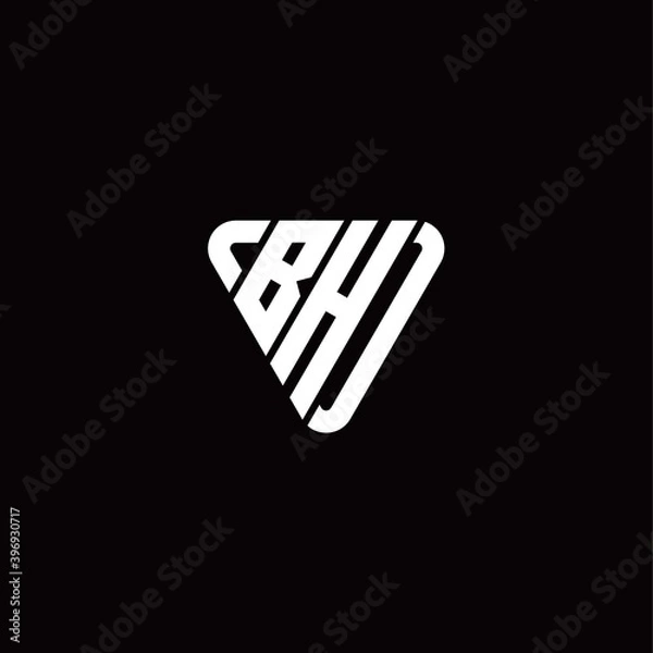 Fototapeta Initial Letter B H Linked Triangle Design Logo