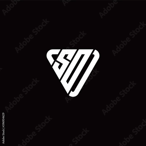 Fototapeta Initial Letter S O Linked Triangle Design Logo