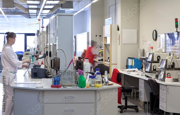 Fototapeta Лаборатория качества на пивзаводе